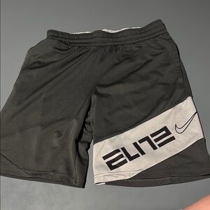 Nike Black and Gray Athletic Shorts Elite Design